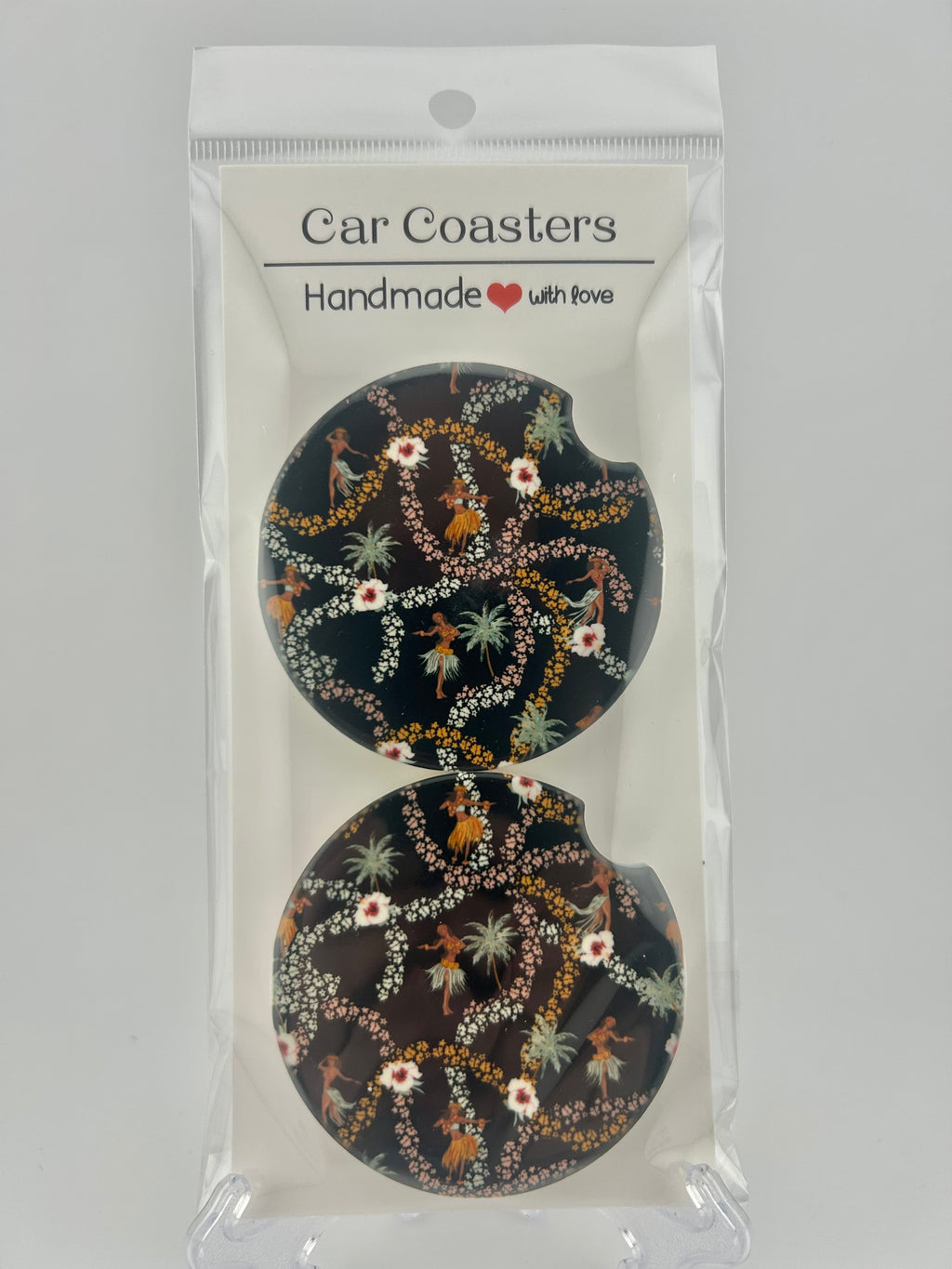 Hibiscus Hula Car Coaster Set