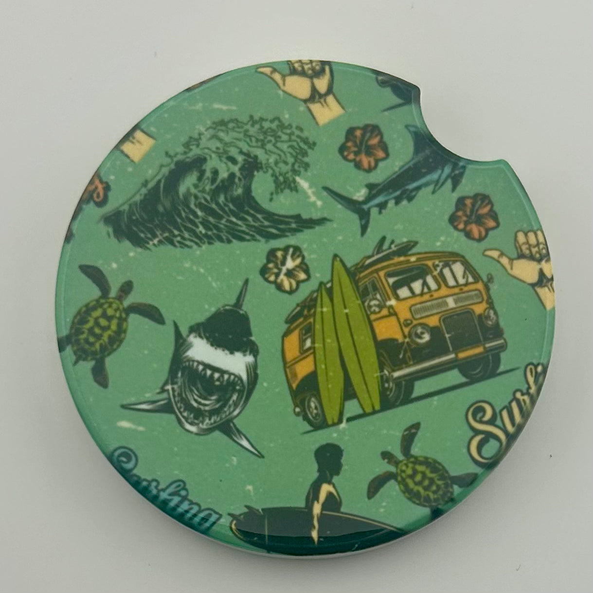 Let’s Go Surfing Car Coaster Set