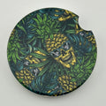 Pineapple Skulls Car Coaster Set