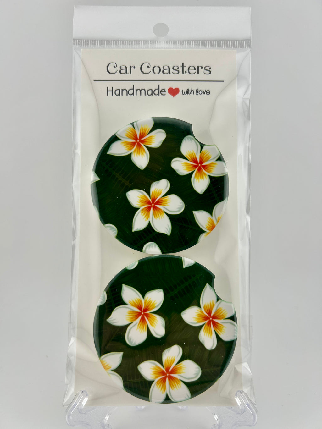 Plumeria Paradise Car Coaster Set