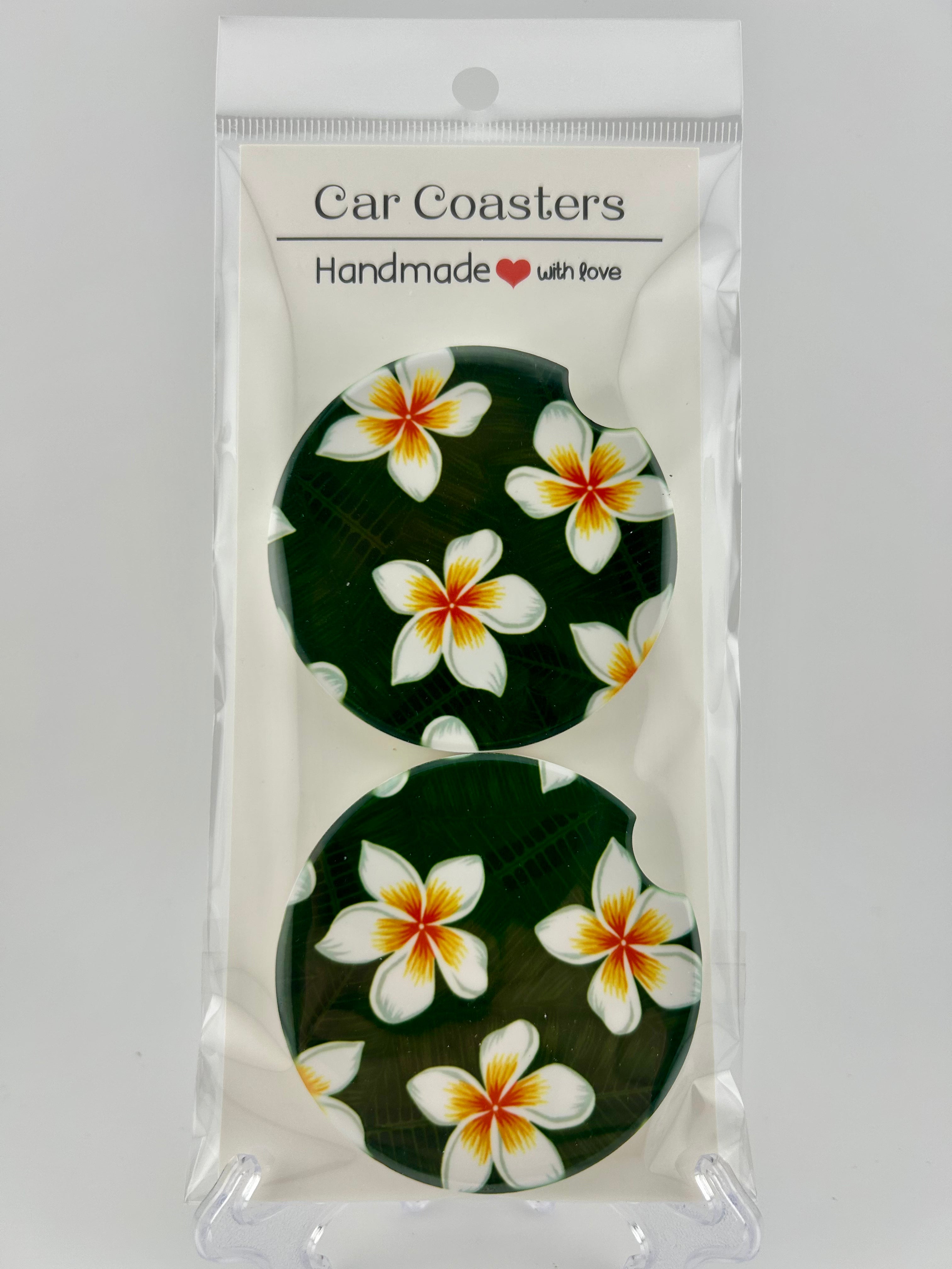 Plumeria Paradise Car Coaster Set