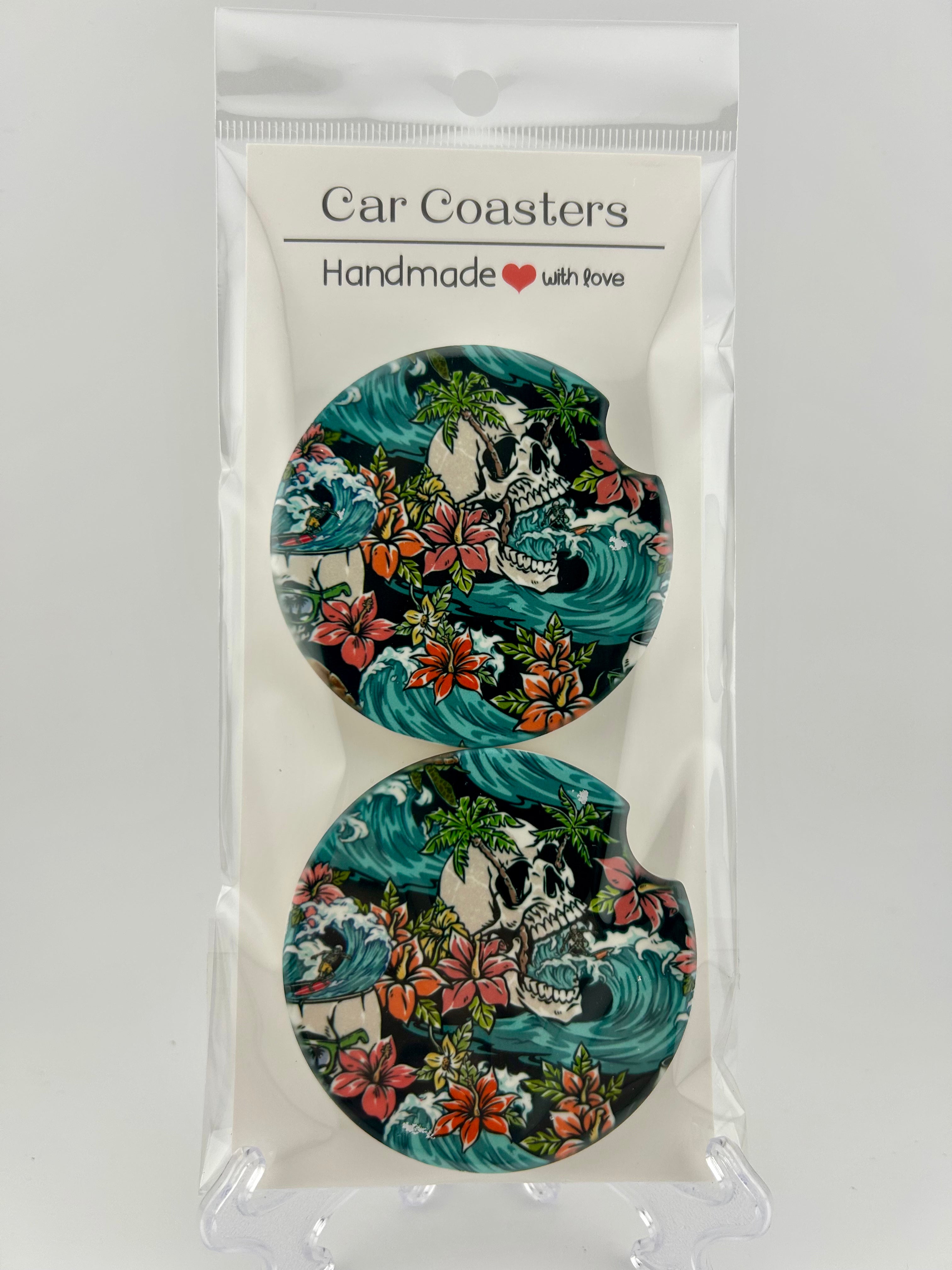Skull Swell Car Coaster Set