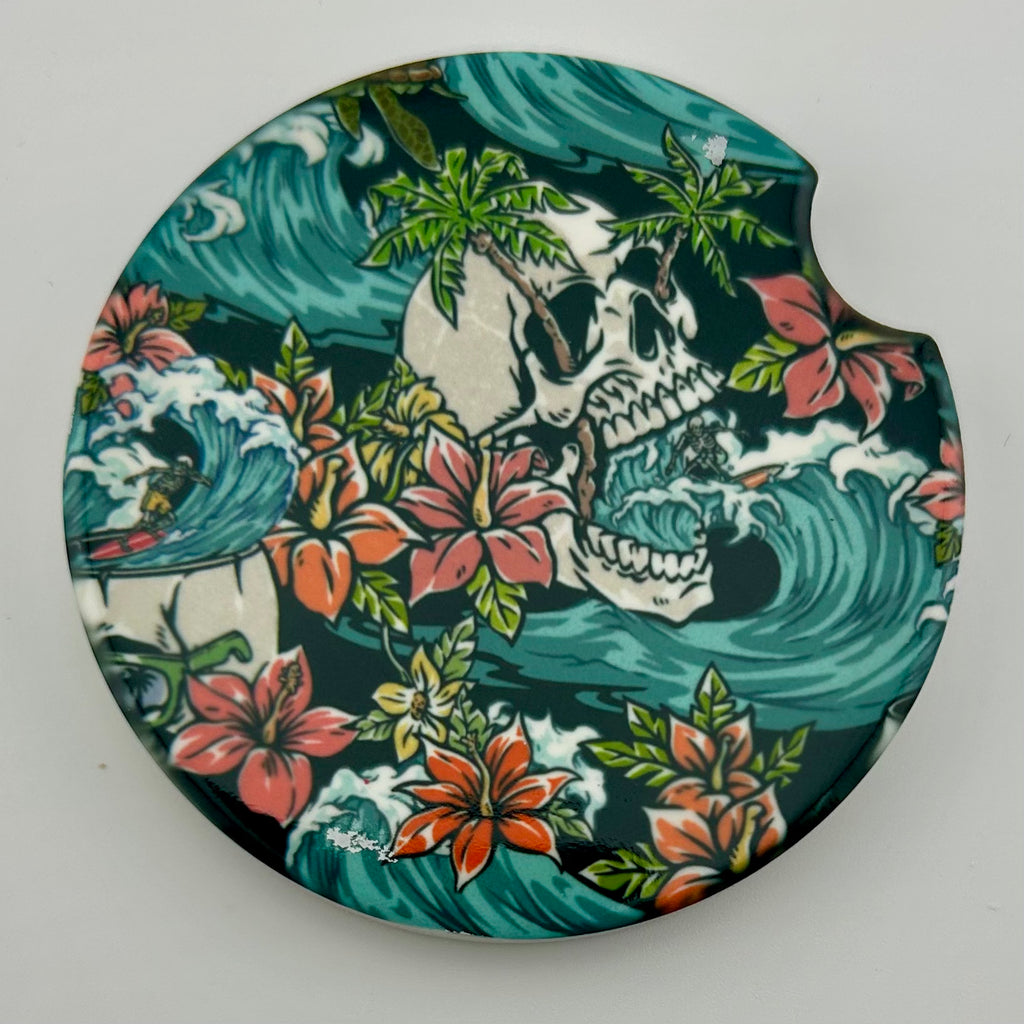 Skull Swell Car Coaster Set