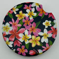Watercolor Plumerias Car Coaster Set